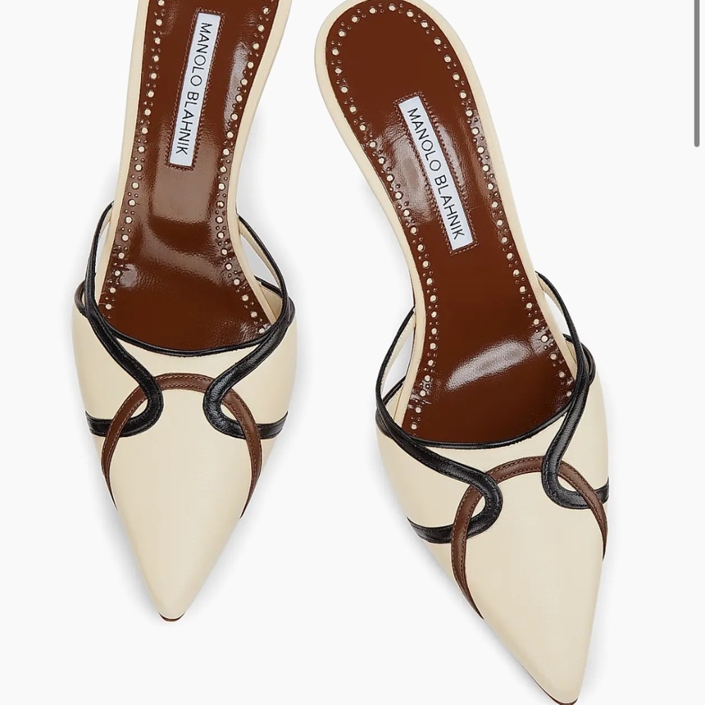 Manolo Blahnik Ragheb 70mm Leather Mules